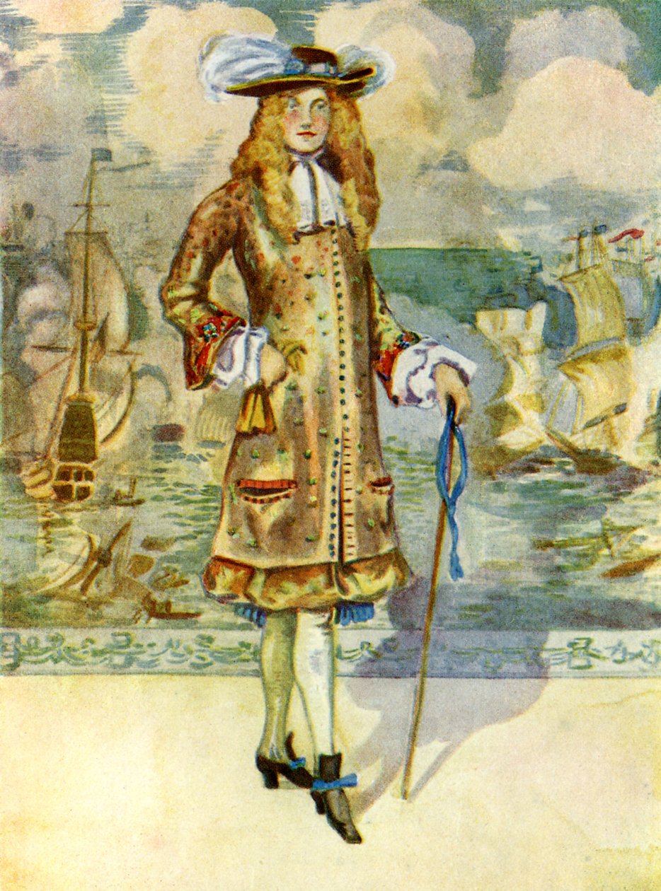 Mužský kostým za vlády Karla II. (1660-1685) od Dion Clayton Calthrop