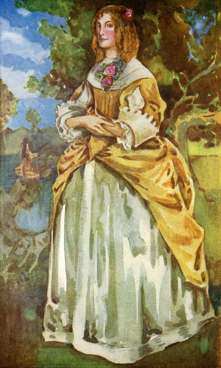 Ženský kostým za vlády Jakuba II. (1685-1689) od Dion Clayton Calthrop
