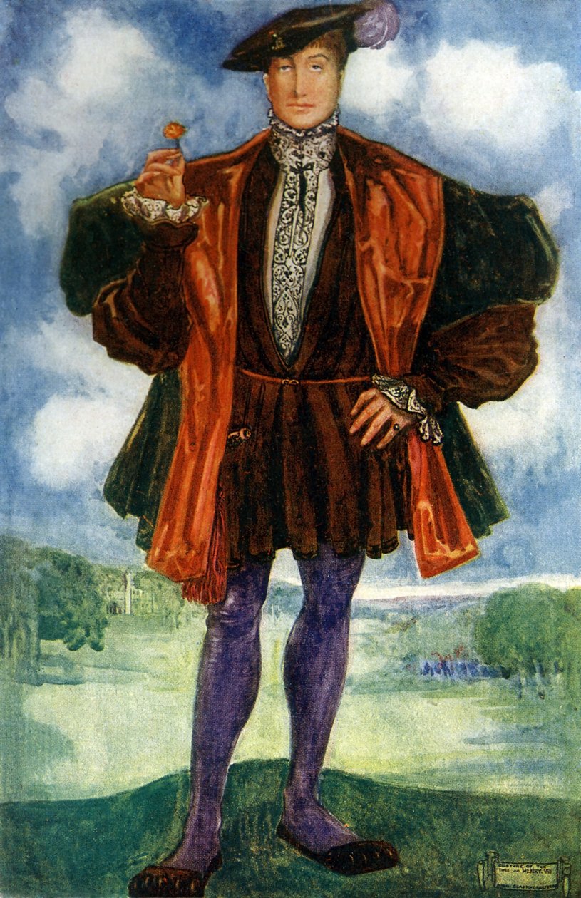 Mužský kostým za vlády Jindřicha VIII. (1509-1547) od Dion Clayton Calthrop