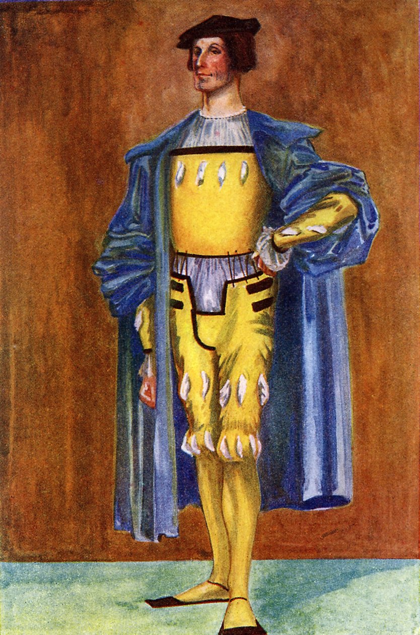 Mužský kostým za vlády Jindřicha VIII. (1509-1547) od Dion Clayton Calthrop