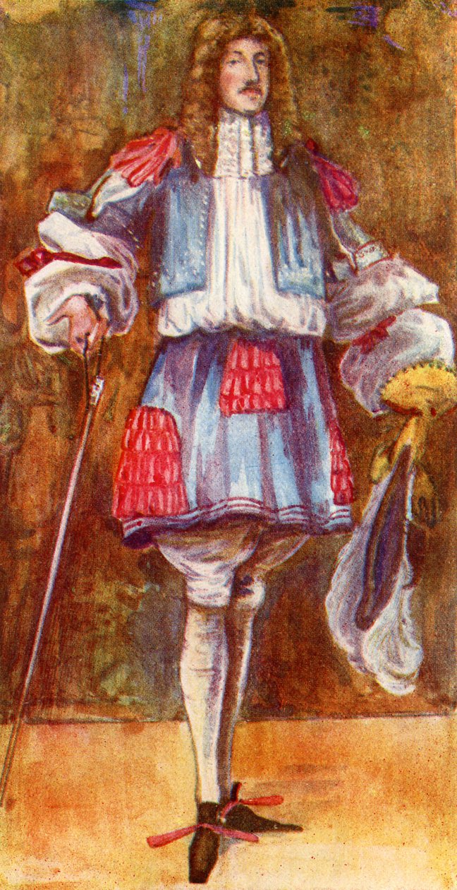Mužský kostým za vlády Karla II. (1660-1685) od Dion Clayton Calthrop
