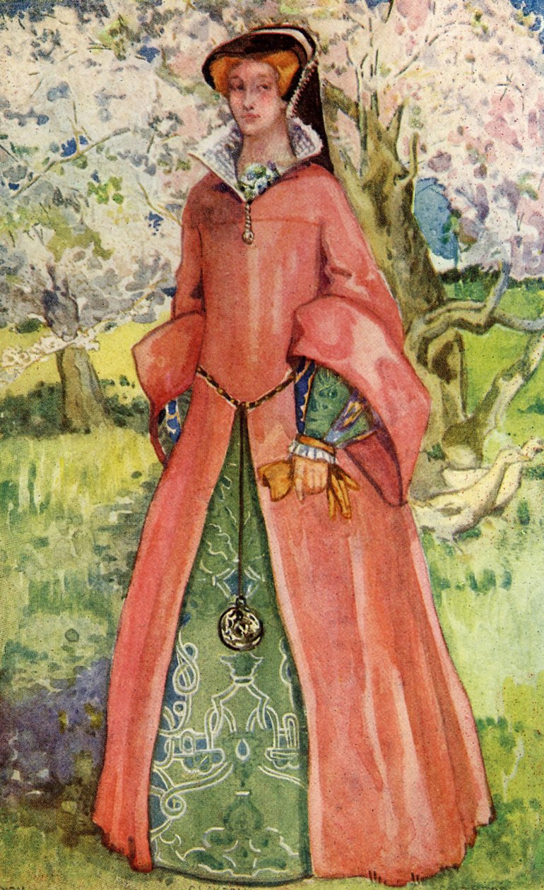 Ženský kostým za vlády Marie I. (1553-1558) od Dion Clayton Calthrop