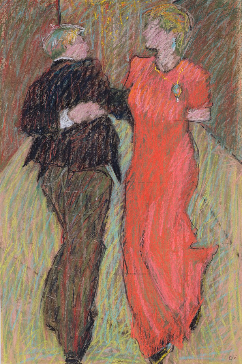 Tanec v Paříži, 2006 (pastel na papíře) od Dione Verulam