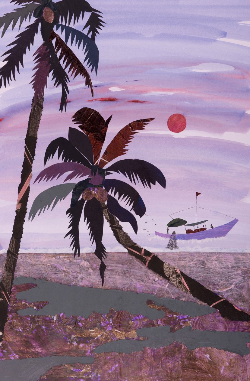 Rybaření, 2020 (koláž) od Dione Verulam