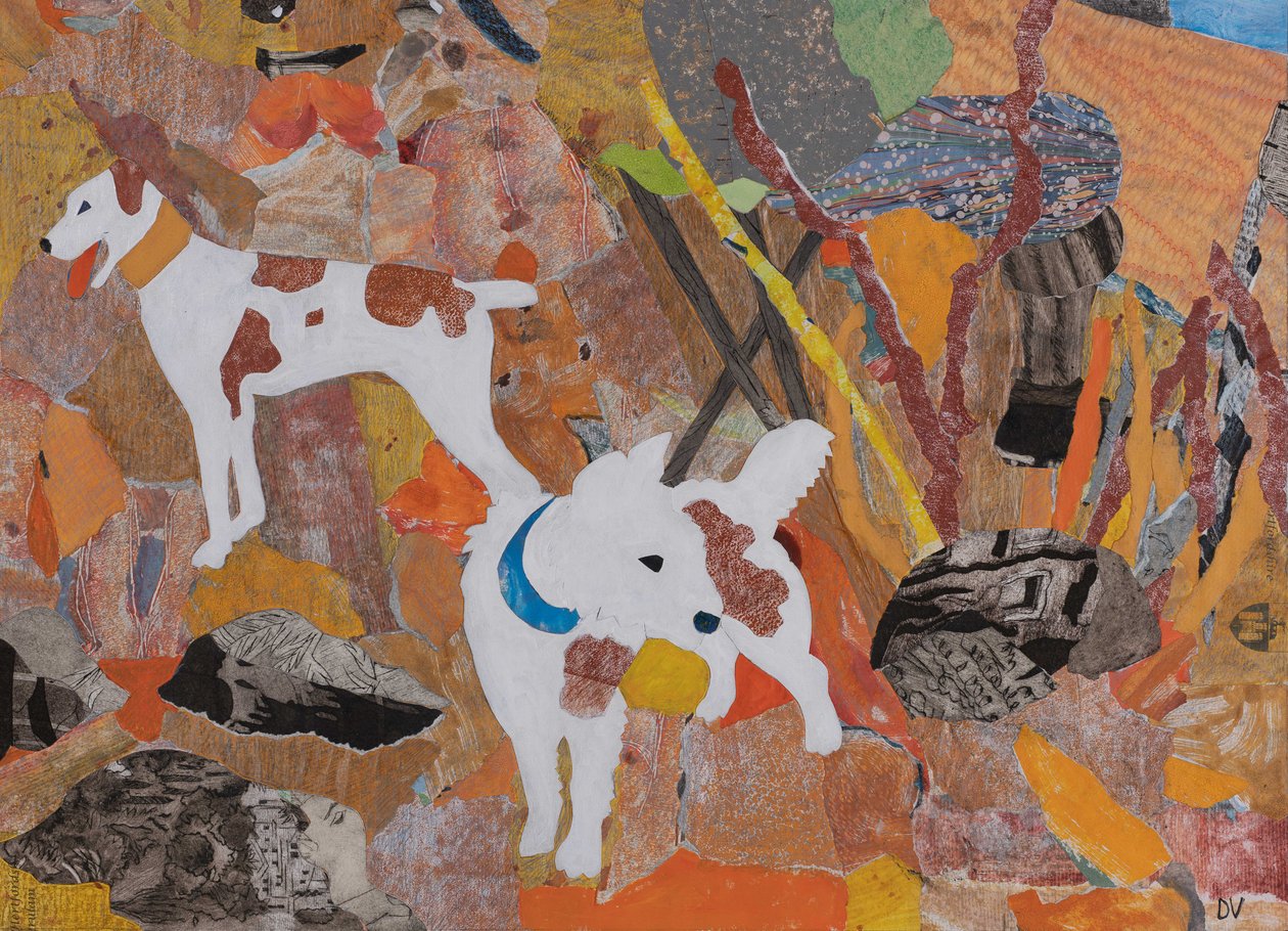 Hundingovi psi, Wagnerův Prstenový cyklus, 2024 (koláž) od Dione Verulam