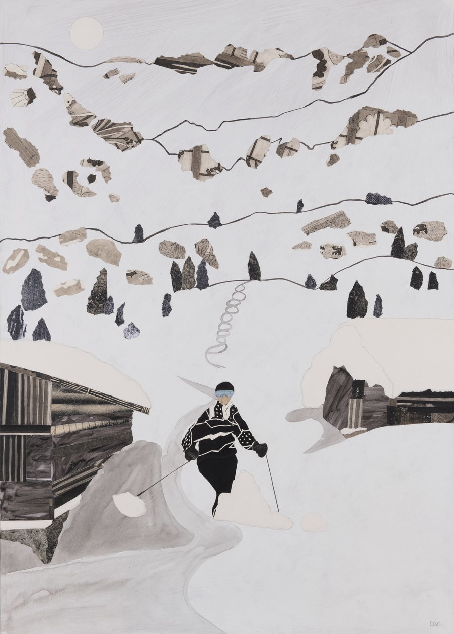 Na lyžích k obědu (koláž) od Dione Verulam