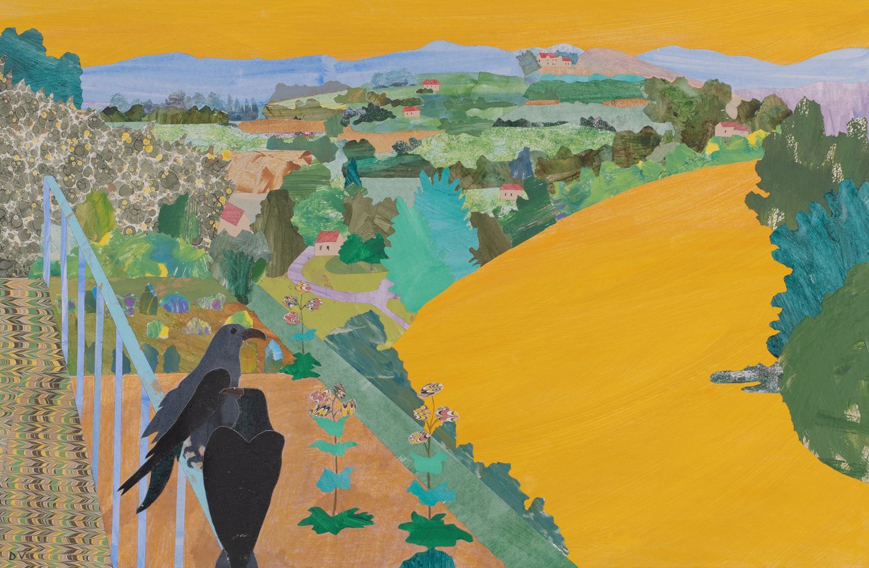 Zlatý Rýn a Wotanovi havrani, Wagnerův Prstenový cyklus, 2024 (koláž) od Dione Verulam