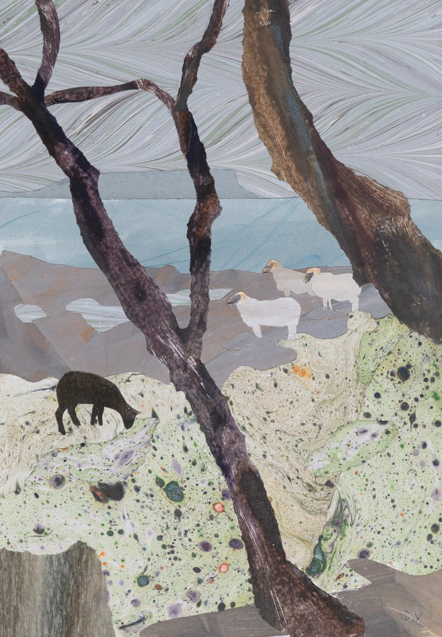 Mokrý den u moře (koláž) od Dione Verulam