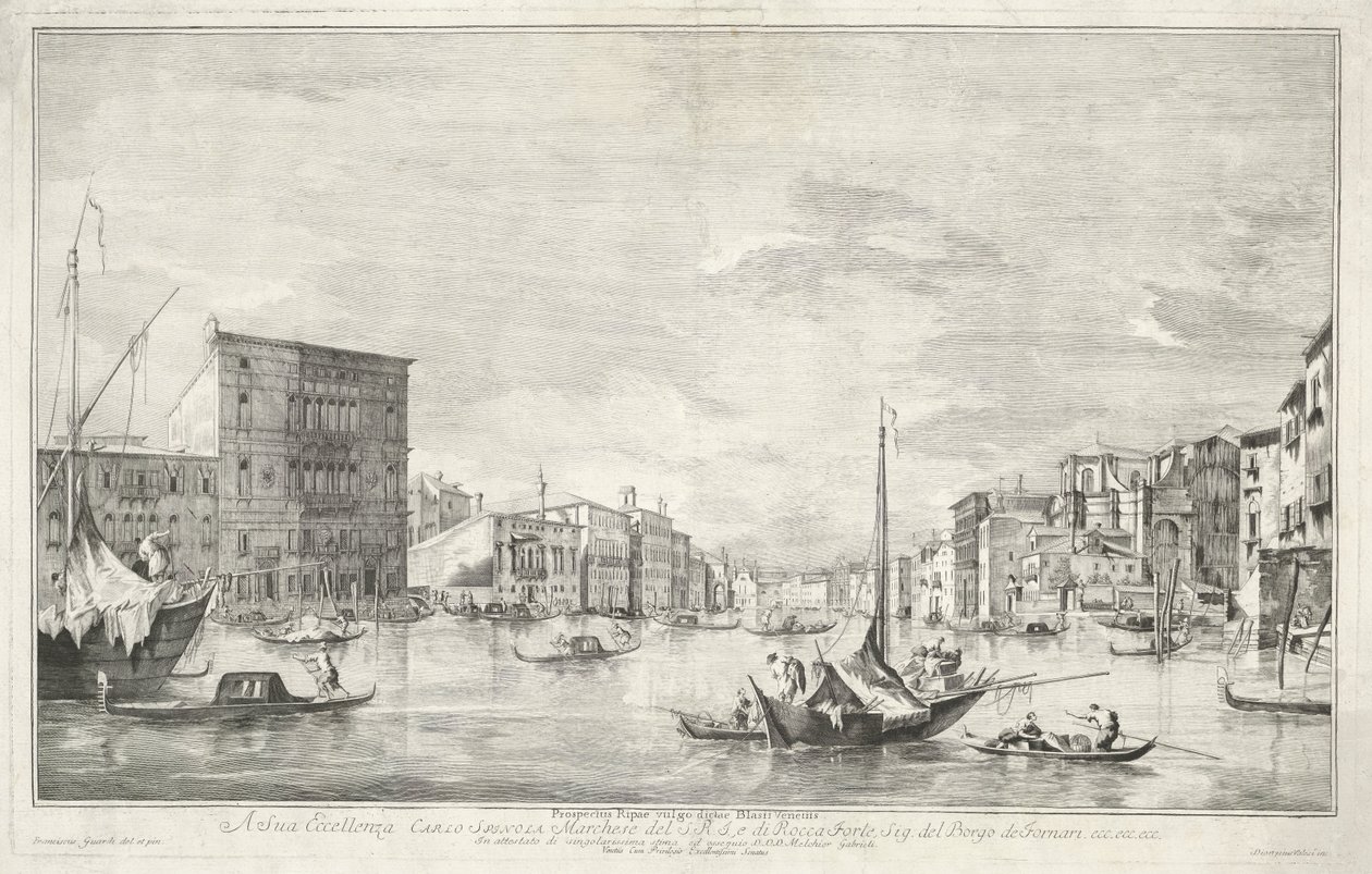 Canal Grande v Benátkách od Dionigi Valesio