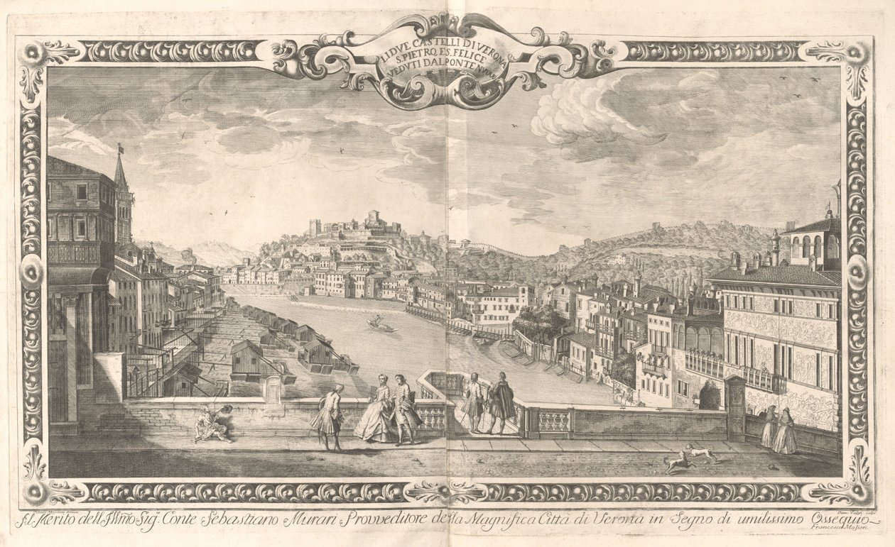 Pohledy na Veronu od Dionigi Valesio and Giovanni Antonio Urbani, after Tiberio Majeroni