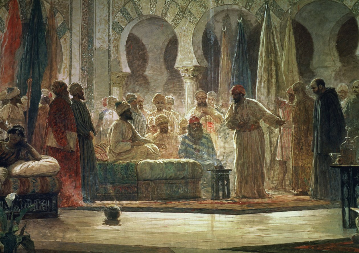 Abd al-Rahman III (891-961) Přijetí velvyslance od Dionisio Baixeras Verdaguer