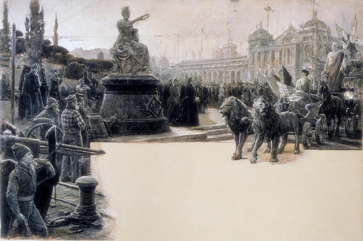 Alegorie Světové výstavy slavené v Barceloně v roce 1888, Ilustrace Dionis Baixeras y Verdaguer (1862-1943) od Dionisio Baixeras Verdaguer