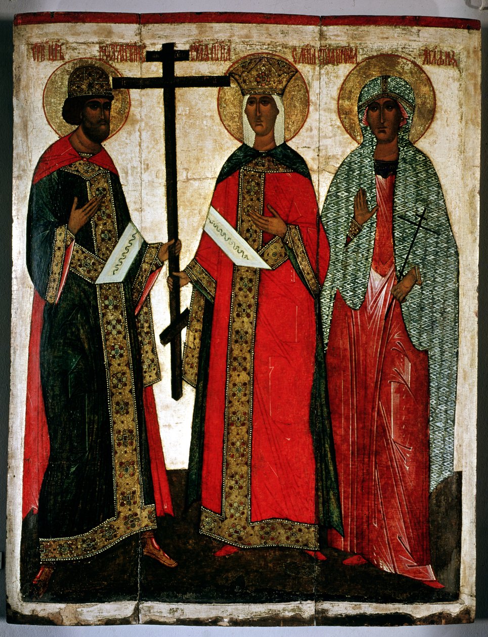 Ikona zobrazující SS. Constantine, Helena a Agatha, Novgorodská škola, kolem 1500 od Dionisy