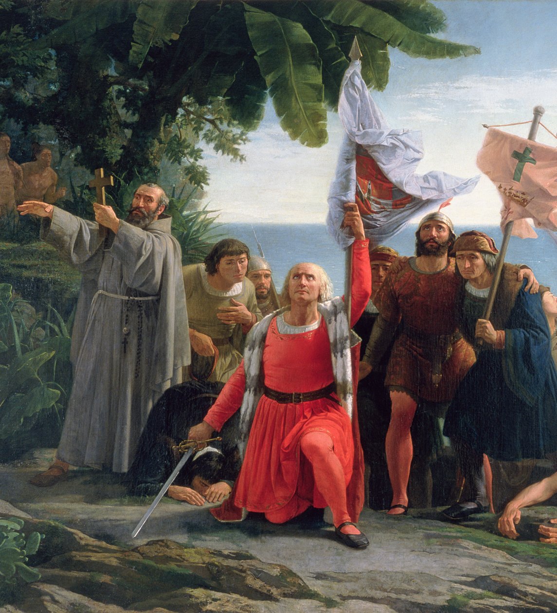 The First Landing of Christopher Columbus (1450-1506) in America, 1862  od Dioscoro Teofilo Puebla Tolin