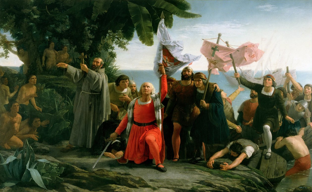 První přistání Kryštofa Kolumba v Americe, 1862. od Dioscoro Teofilo Puebla Tolin