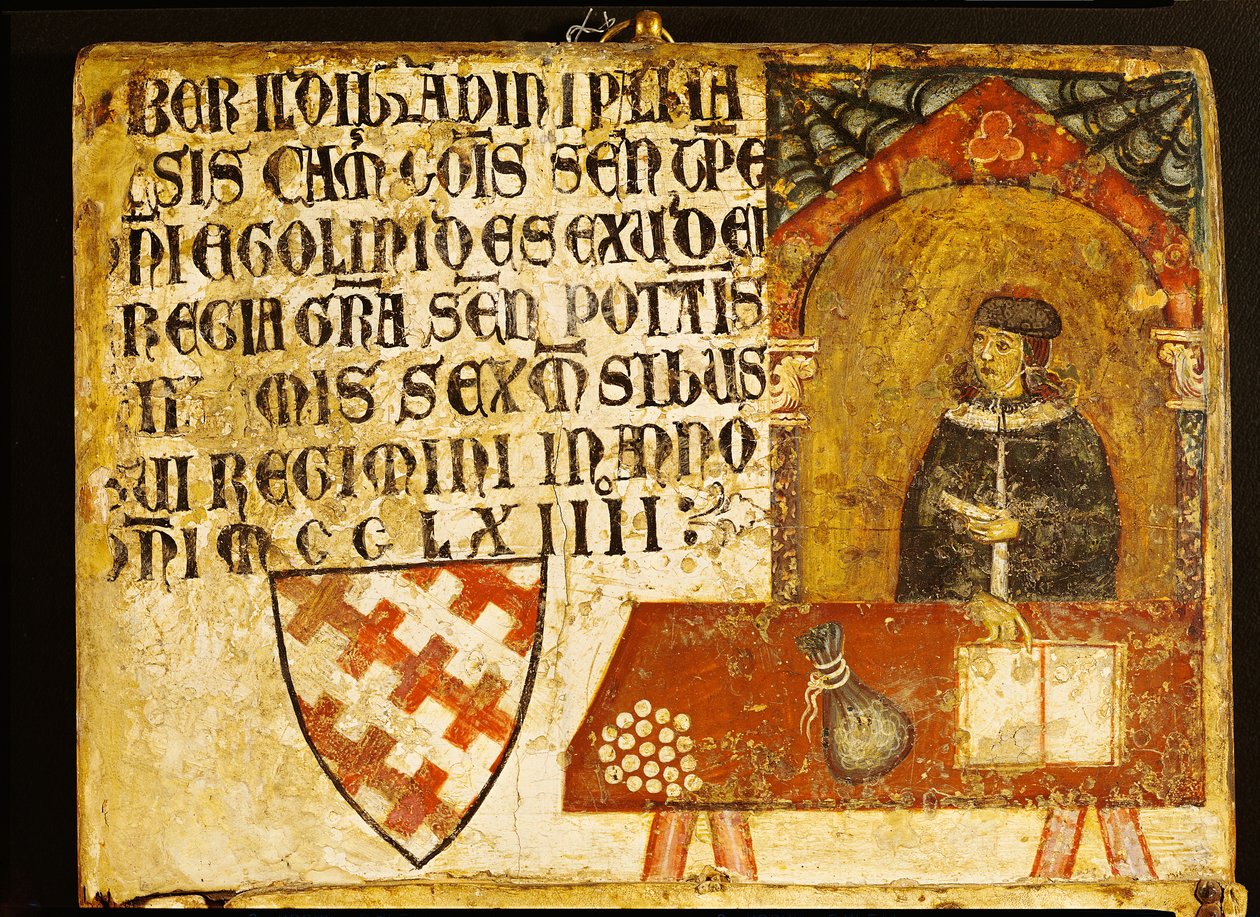 Kardinál Ildebrandino Paglieresi u svého stolu, 1264 (tempera na panelu) od Diotisalvi or Dietisalvi de Speme