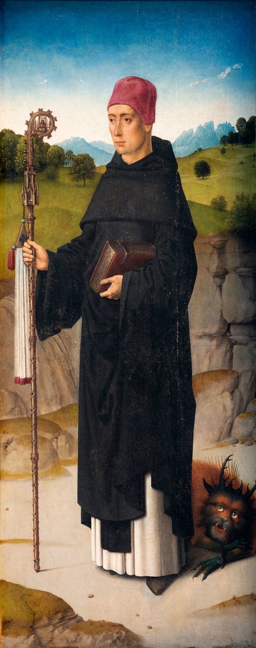 Farní kostel (Parochiekerk Sint-Pieter). Malování. Dirk Bouts. Umučení svatého Erasma. Přibližně 1460-1464. Detail. Pravý panel. od Dirck Bouts