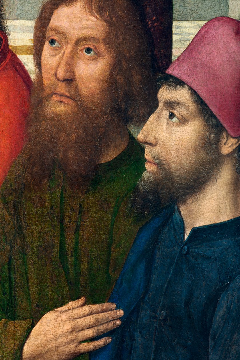 Farní kostel (Saint Peter Parish Church). malování. Poslední večeře. Dirk Bouts. 1464-1468. Detail. centrální panel. od Dirck Bouts