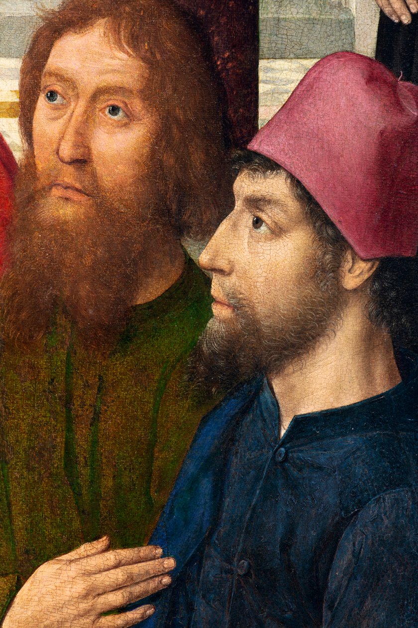 Farní kostel (Saint Peter Parish Church). malování. Poslední večeře. Dirk Bouts. 1464-1468. Detail. centrální panel. od Dirck Bouts