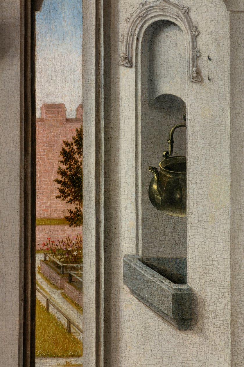 Farní kostel (Saint Peter Parish Church). malování. Poslední večeře. Dirk Bouts. 1464-1468. Detail. Centrální panel. od Dirck Bouts