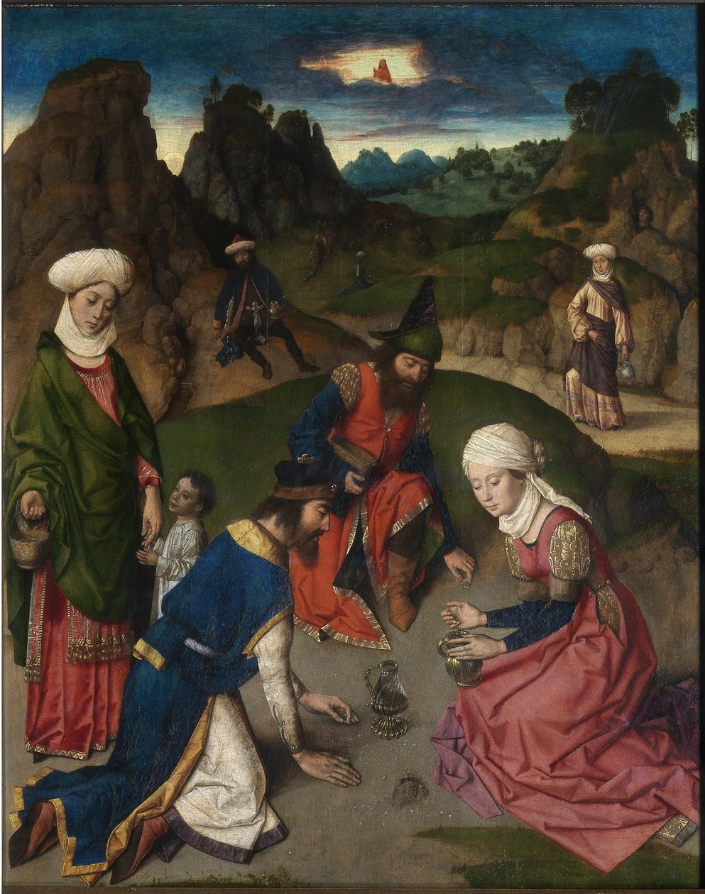 Polyptych Poslední večeře: ""sklizeň manny"" Malba Dirka Boutse (1410/20-1475) 1464-1468 Louvain, kostel Saint Pierre od Dirck Bouts