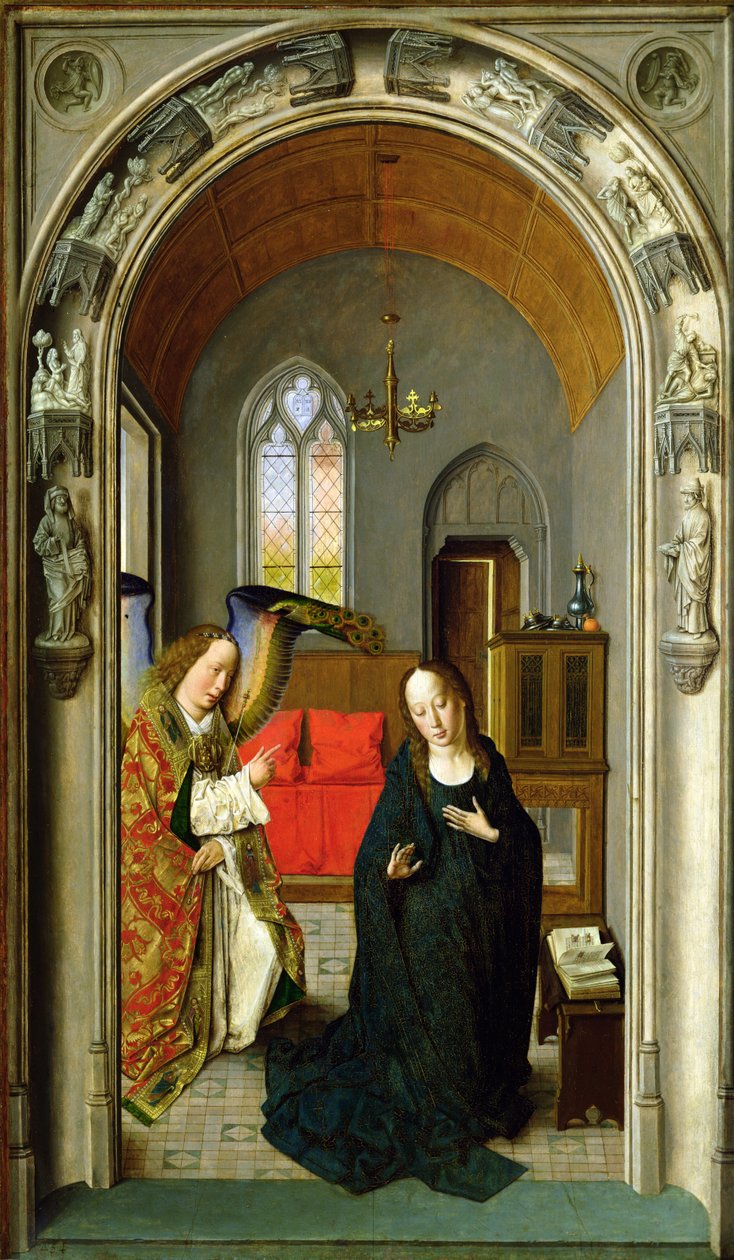 The Annunciation, c.1445 olej na panelu detail 36895 od Dirck Bouts