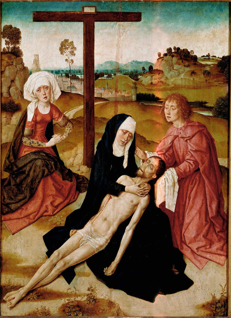 Deploration of Christ Malba na dřevě od Dircka (Dieric, Dirk) Bouts the Old (The Elder) (1410-1475) od Dirck Bouts