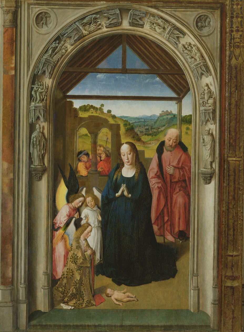 Narození Páně, c.1445 olej na detail panelu z 36895 od Dirck Bouts