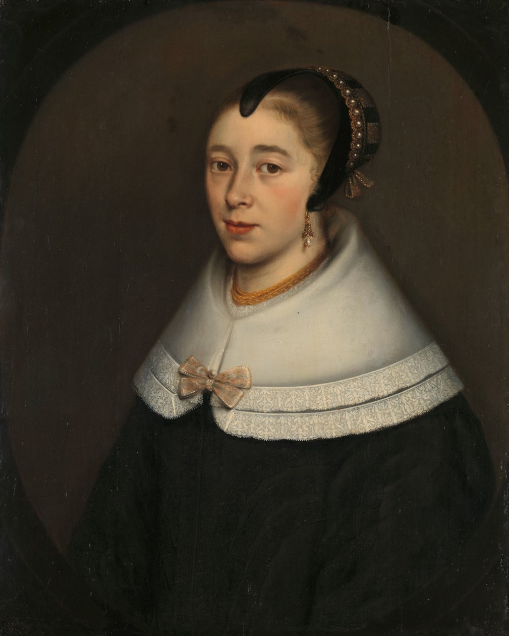 Portrét ženy, považovaná za Catharinu Kettingh (1626/27-73), manželka Bartholomea Vermuydena od Dirck Craey