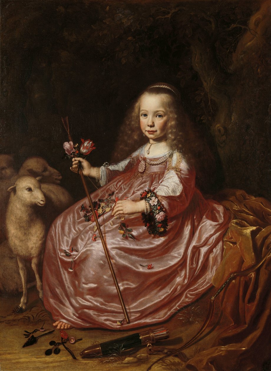 Portrét Clary Alewijnové Clara Alewijn (1635-74 (. dcera Abrahama Alewijna a Geertruida Hooftmana od Dirck Dircksz. van Santvoort