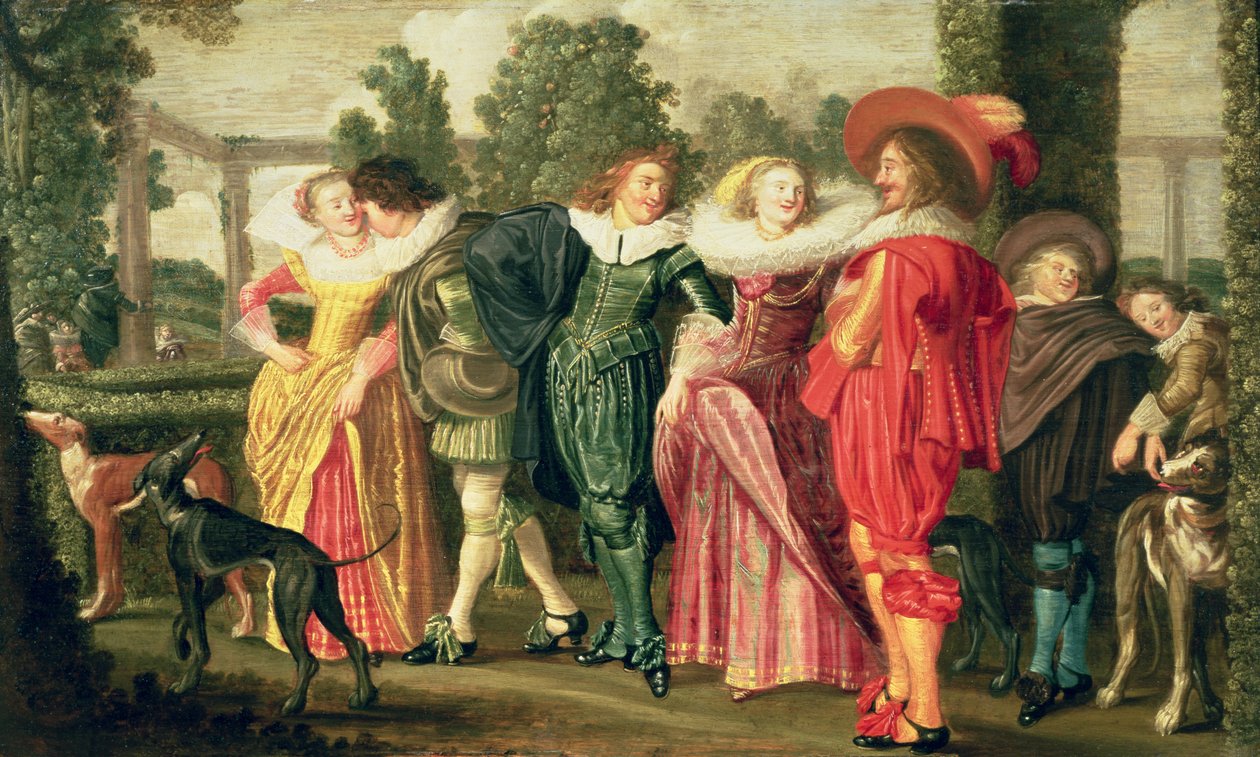 Promenáda v zahradě, c.1623 od Dirck Hals