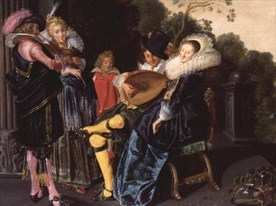 Elegantní večírek při hudbě u okrasného jezera, 1621 od Dirck Hals