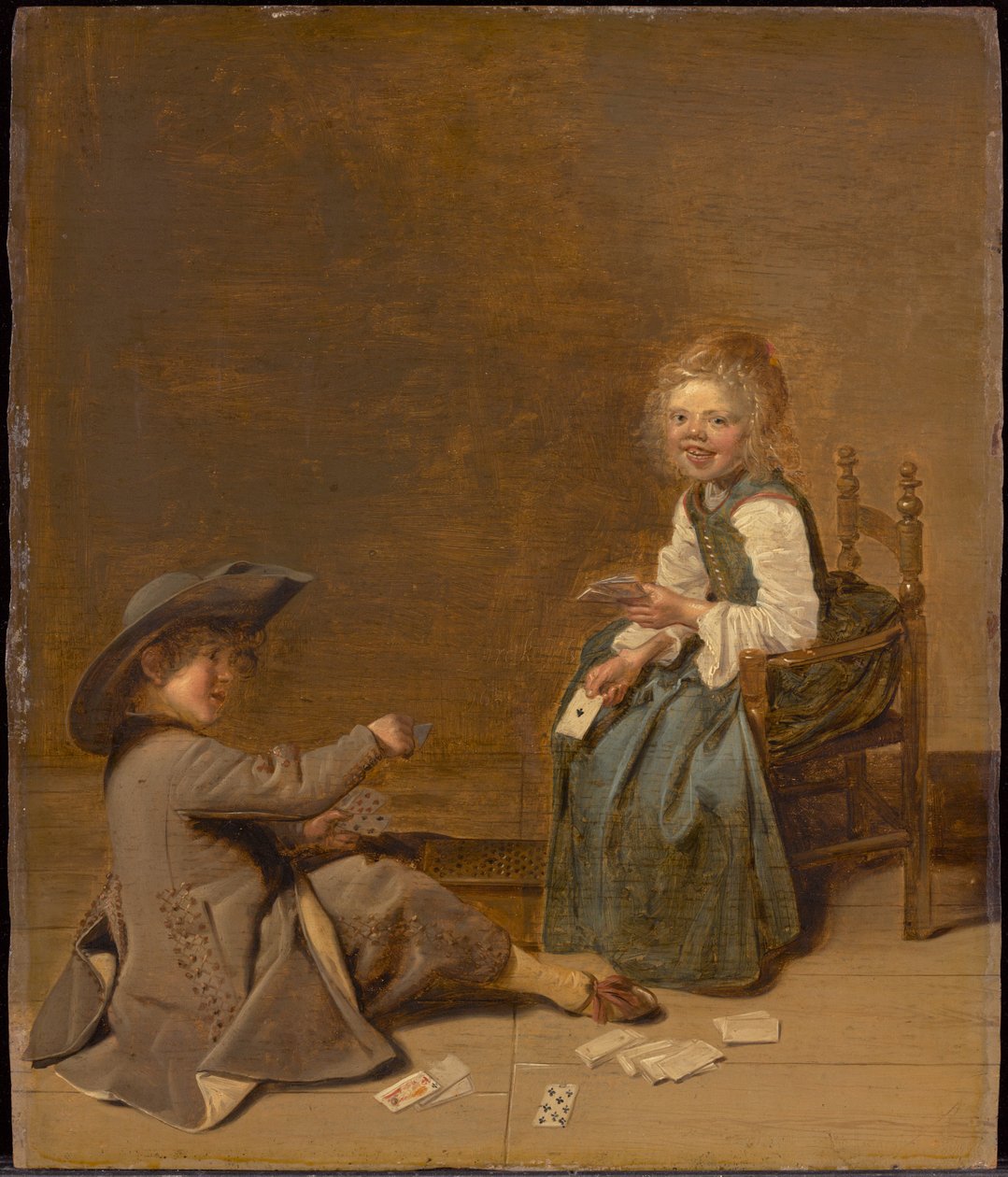 Kinder spielen Karten od Dirck Hals