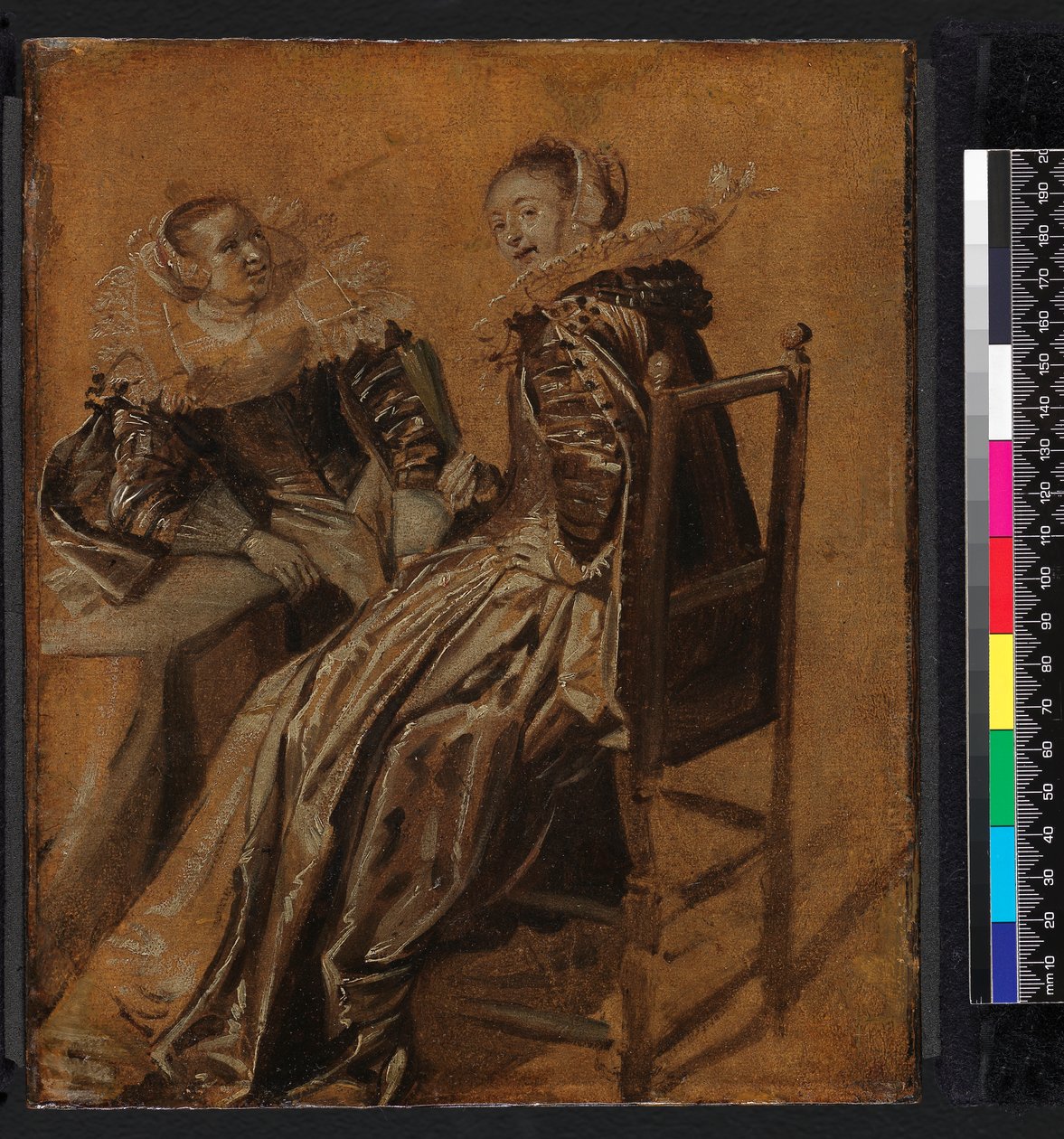 Dvě dámy sedící u stolu, 1625-1628 od Dirck Hals