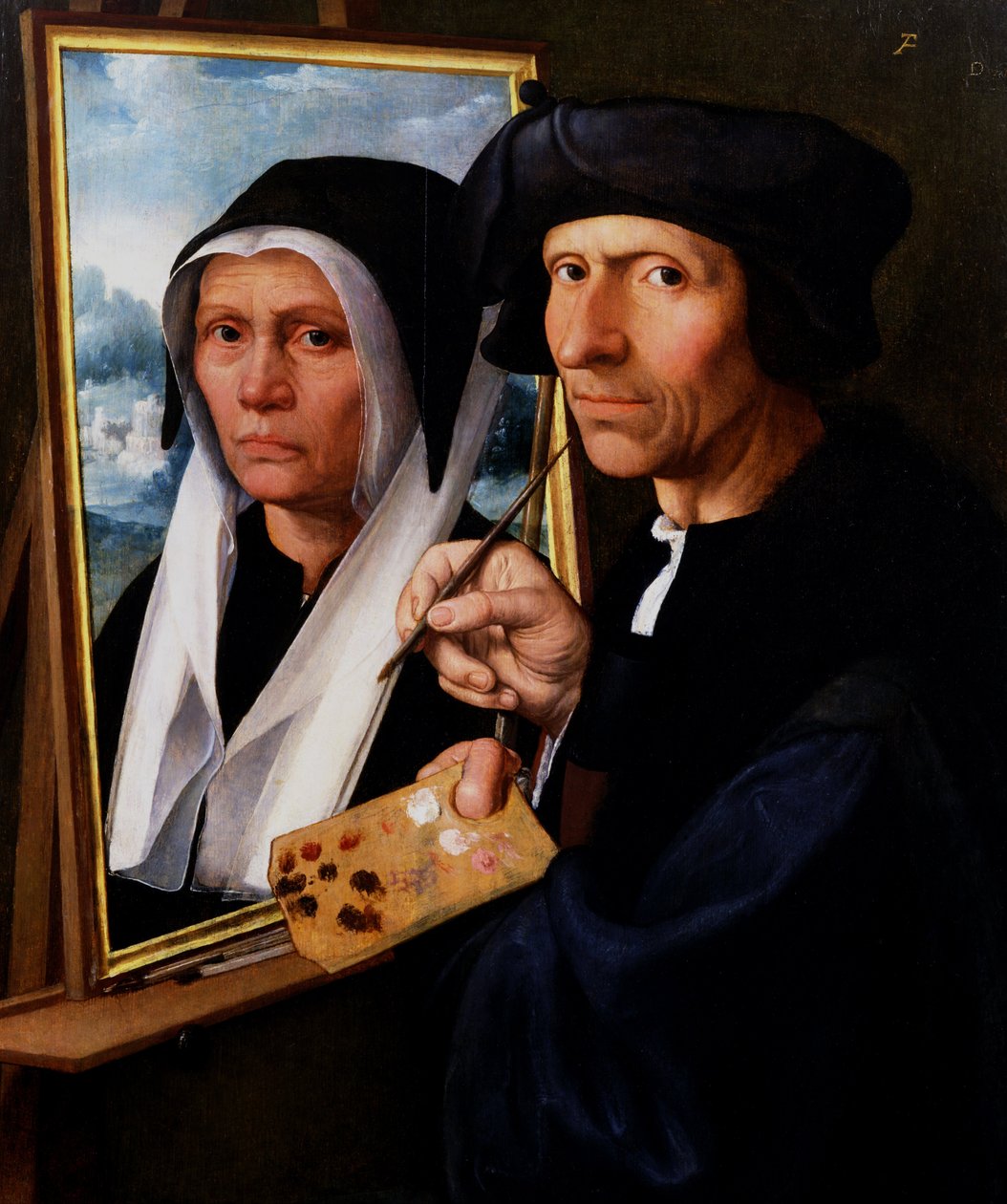 Jacob Cornelisz van Oostsanen maluje portrét své ženy od Dirck Jacobsz