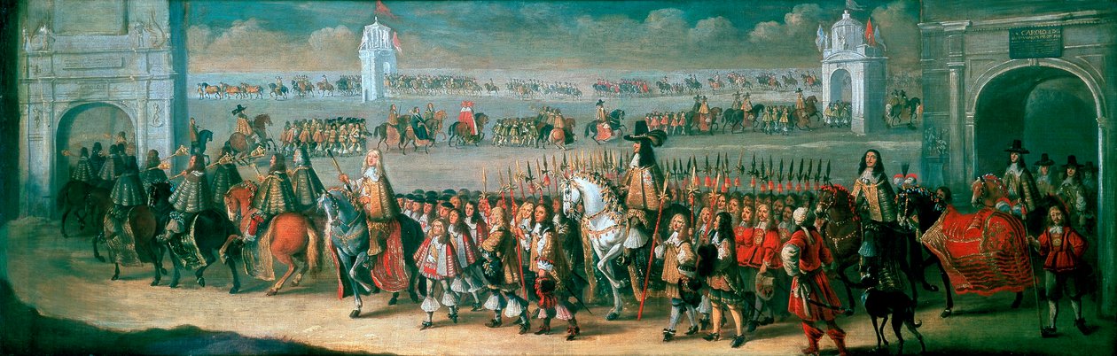 Charles II Processing od Tower of London do Westminsteru, 22. dubna 1661 od Dirck Stoop