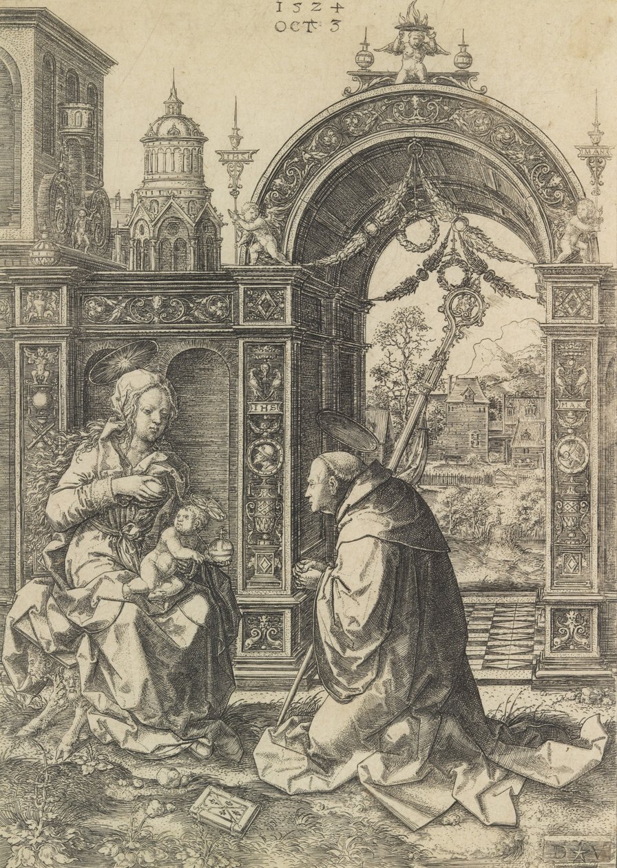 Svatý Bernard adorující dítě, 5. října 1524. od Dirck Vellert