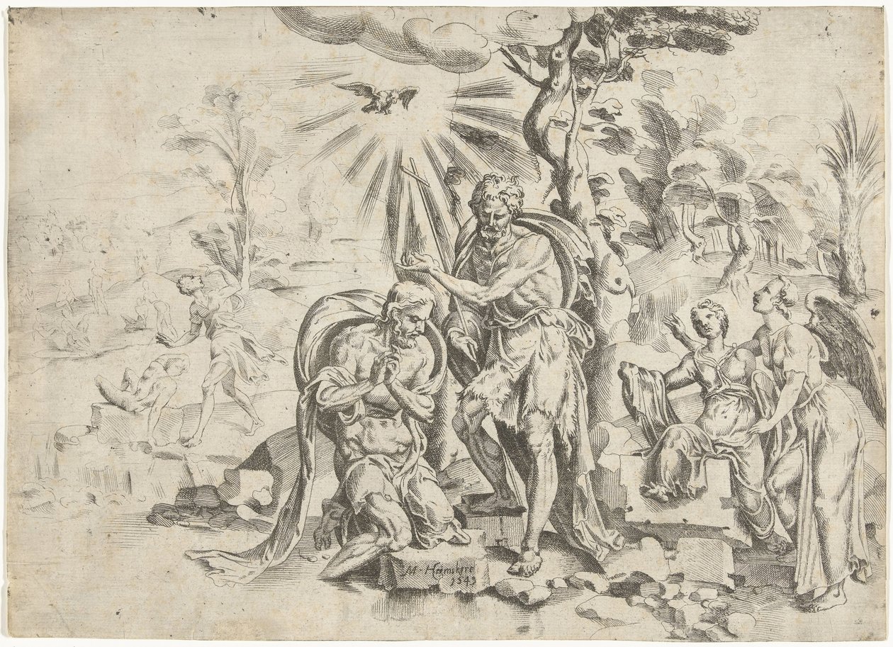 Křest Kristův od Dirck Volckertsz. Coornhert (attributed to)
