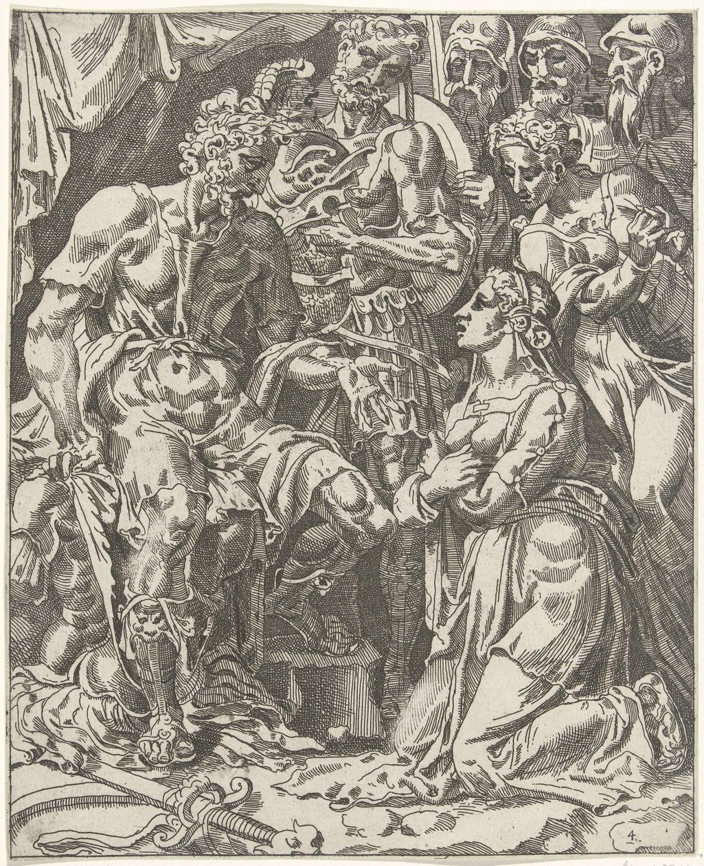 Judith voor Holofernes Judith in Holofernes (název série) od Dirck Volckertsz. Coornhert (attributed to)