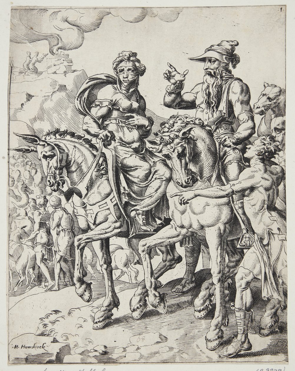 Abraham a Sára vstupují do Egypta od Dirck Volckertsz. Coornhert