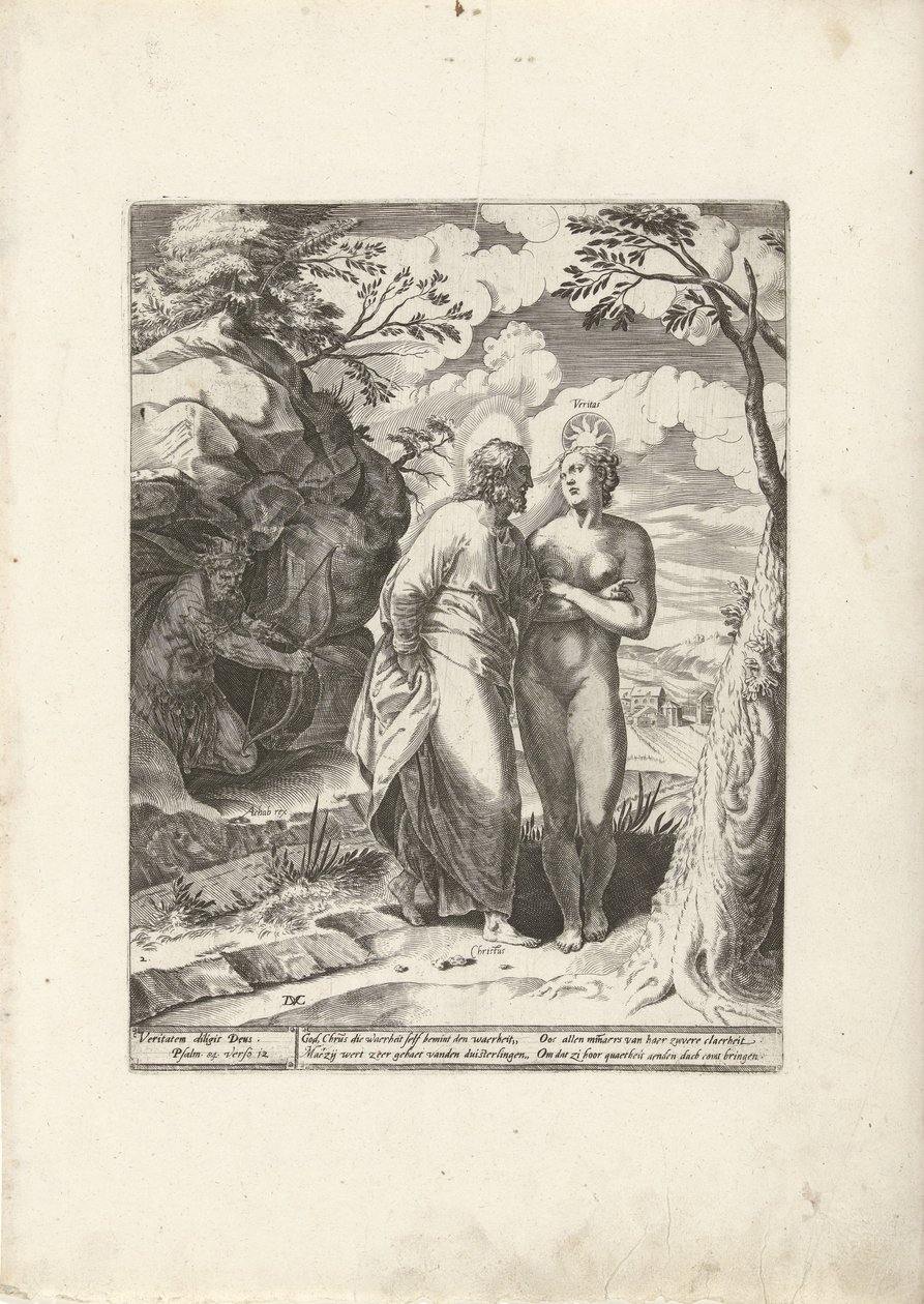 Kristus miluje pravdu, ale zločinci ji nenávidí. Triumph of Truth (název série) od Dirck Volckertsz. Coornhert