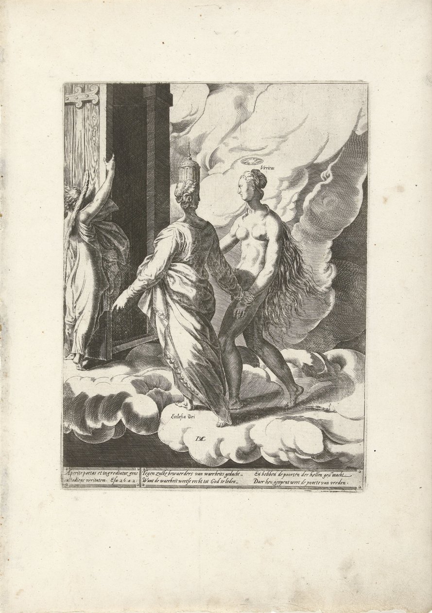 Nebe je otevřené pravé Boží církvi Triumph of Truth (název série) od Dirck Volckertsz. Coornhert