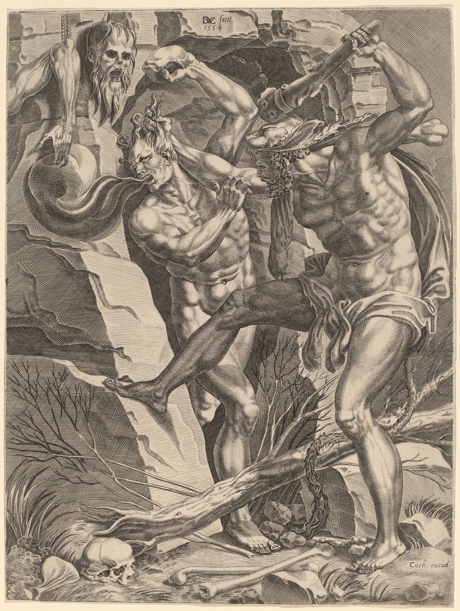 Hercules Killing Cacus od Dirck Volckertz Coornhert