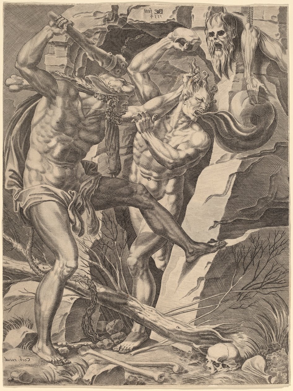 Hercules Killing Cacus od Dirck Volckertz Coornhert