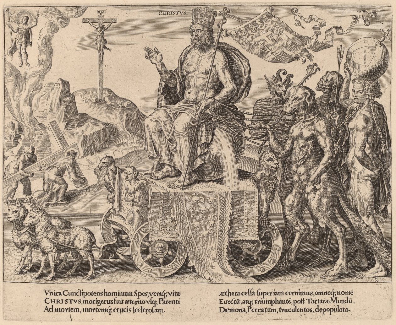 Triumf Krista od Dirck Volckertz Coornhert after Maerten van Heemskerck