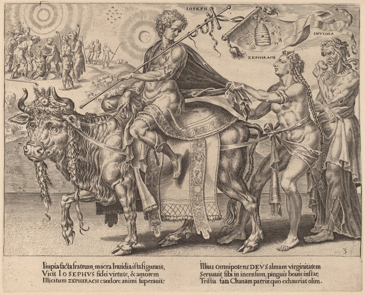Triumf Josefův od Dirck Volckertz Coornhert after Maerten van Heemskerck