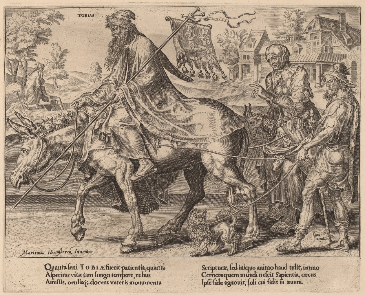 Tobiášův triumf od Dirck Volckertz Coornhert after Maerten van Heemskerck