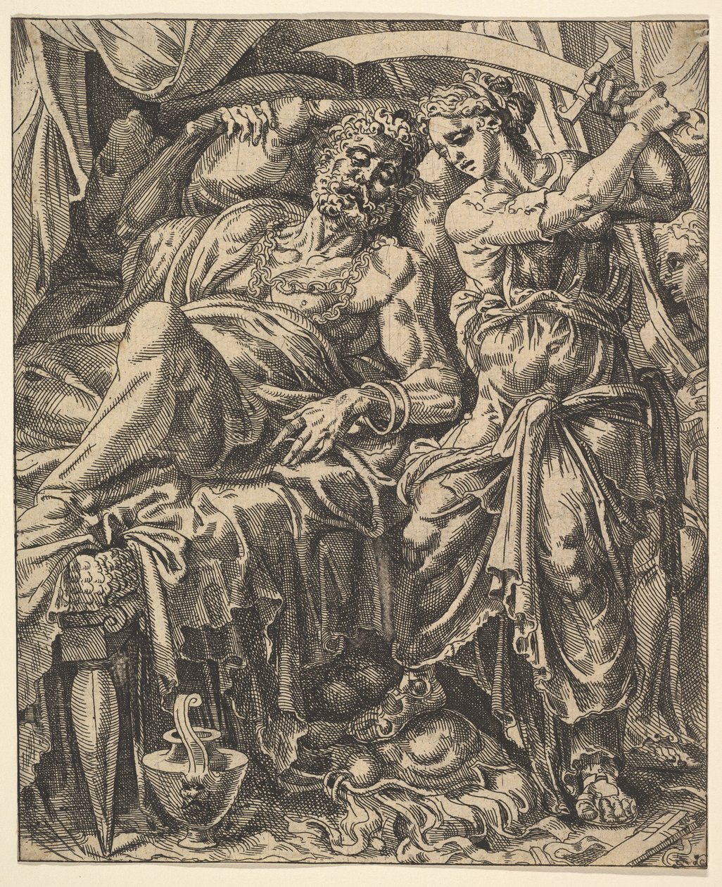 Judith zabíjející Holoferna, z Příběhu Judith a Holoferna. od Dirck Volkertsen Coornhert
