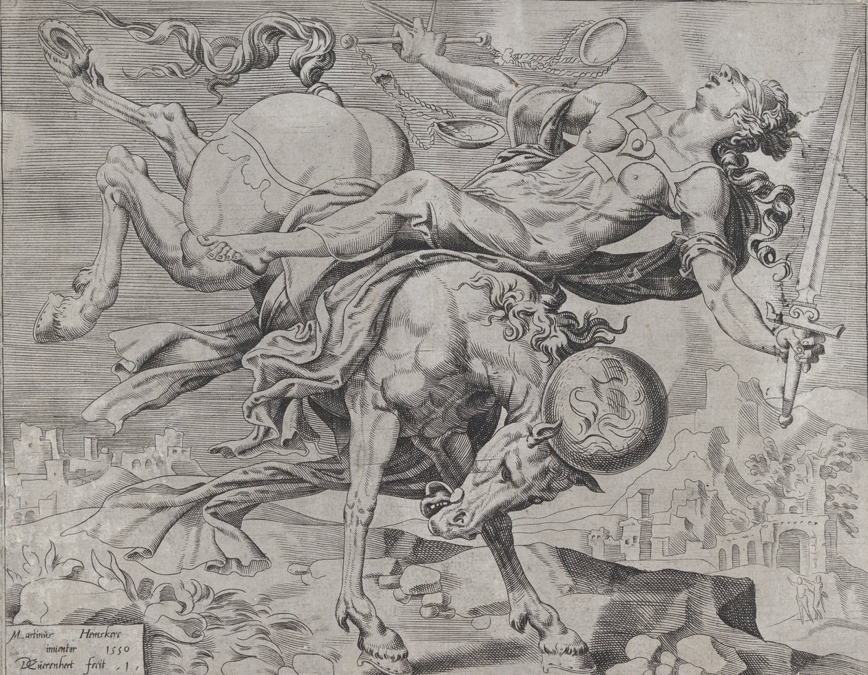The World Disposing of Justice, z The Unrestrained World, deska 1, 1550. od Dirck Volkertsen Coornhert