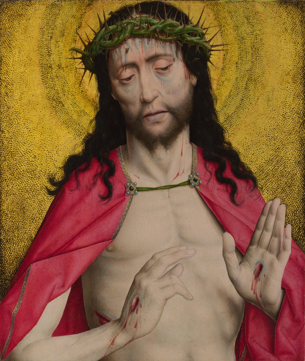 Kristus korunovaný trním, cca 1470 od Dirk Bouts